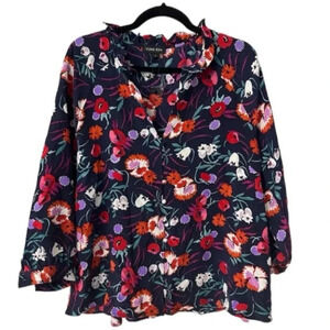 Yumi Kim Long Sleeve Rivington Valley Soma V-Neck 100% Silk Top Size L NWOT